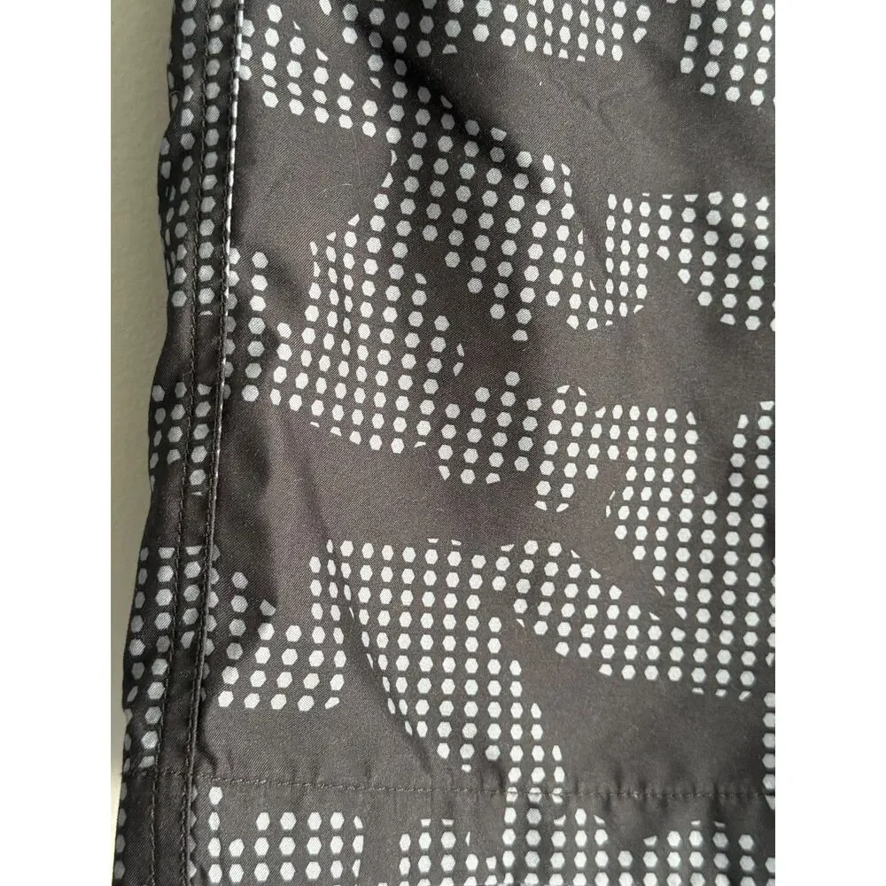 Lands End Boys Swim Trunks XL 18-20 Husky Black Camo Print Board Shorts Lined